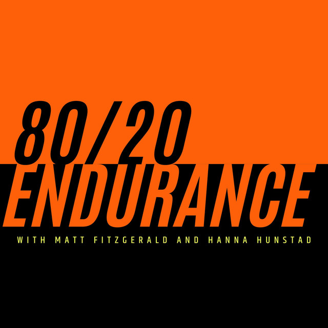 Dr. Scott Frey on the 80/20 Podcast talking in an endurance sports setting with a brain overlay, symbolizing the connection between neuroscience and endurance performance.